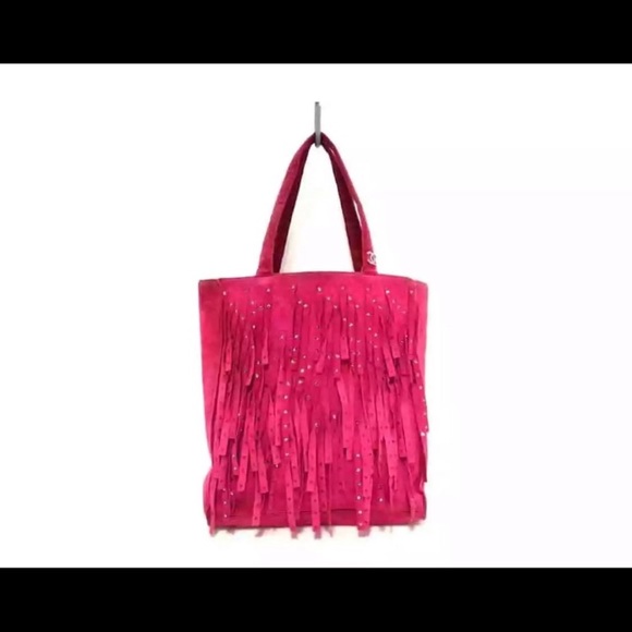 CHANEL Handbags - ❤️V-Day💝 CHANEL Pink Fringe Suede Tote